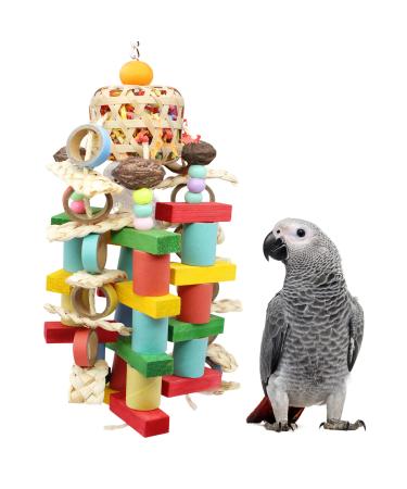 Parrot toys hanging toys multi-colored wave sittich toys chewing toys bite paper cardboard cardboard for budgie accessories sittich budgie and similarly large pets mqupin M-45cm - Buy Online on GoSupps.com