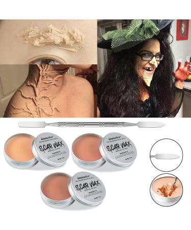 Immetee Scar Wax SFX Makeup Kit - Face & Body Paint, Fake Blood, Brushes & Sponge for Halloween & Christmas - Buy Online on GoSupps.com