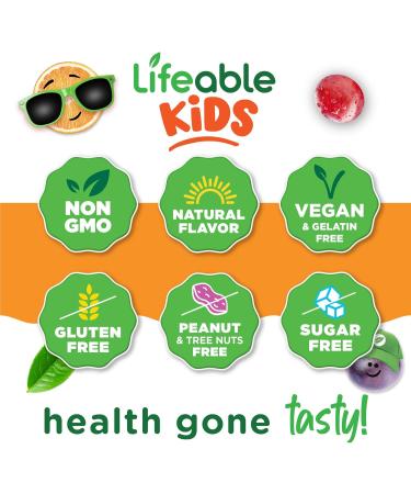 Lifeable Sugar Free Elderberry Gummies for Kids with Vitamin C and Zinc | Kids Immune Support Supplement | Great Tasting Elderberry Gummies | Vegan Non GMO Kosher Gluten Free | 60 Gummies - Buy Online on GoSupps.com