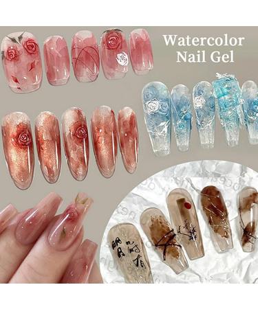  Ynnhik Gel Nails with Flowers Flower Nail Gel - UV-Directed Nail Art - High-Performance Painted Effect Everyday Beauty Accessories - Buy Online on GoSupps.com