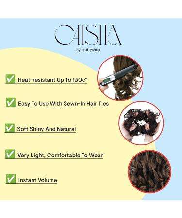 CAISHA Jumbo Hairdumi Dutt - Perfect for Floral Updos & Bridal Hairstyles | Wavy 17cm Hair Gum in Brown Black Mix - Buy Online on GoSupps.com