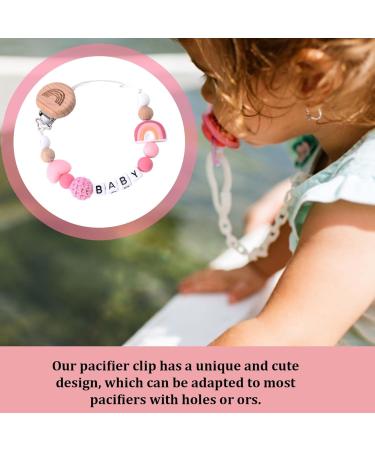 Buy Cute Baby Dummy Clip - Soft Silicone Pacifier Holder Chain in Pink | Perfect Baby Gifts - International Shipping Available - Buy Online on GoSupps.com