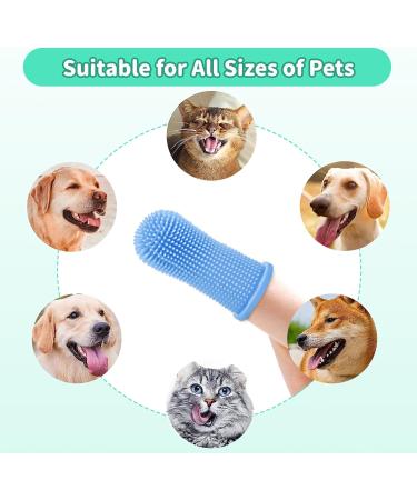 KMZ 4PCS Dog Finger Toothbrush 360 Pets Teeth Cleaning Toothbrush Silicone Teeth Cleaning Breath Dental Care Plaque Off Dog Cat Puppy Toothbrush - Buy Online on GoSupps.com
