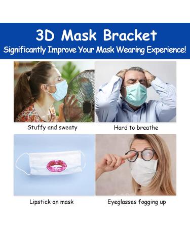 3D Silicone Face Mask Bracket with Earloops - 5PCS Black Turtle Shape Breathe Cup Insert for More Room, Breathable Spacer & Lipstick Protector - Buy Online on GoSupps.com