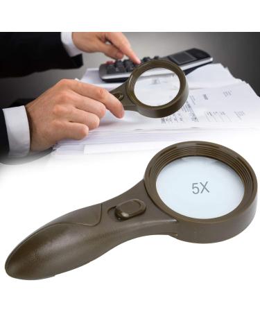  ZJchao 5X Handheld Magnifier Handheld Nonslip Handle Photoelectric Reading Magnifier 6 LED Magnifier Currency Detector Lights Without Batteries - Buy Online on GoSupps.com