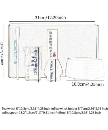 KLKCMS Complete Matcha Tea Set with Whisk and Stand for Ceremony Cherry Blossoms - Buy Online on GoSupps.com