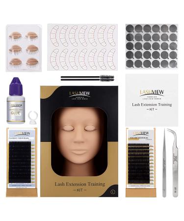 LASHVIEW Eyelash Extension Kit with Mannequin Head - Professional Training Kit for Beginners - Buy Online on GoSupps.com