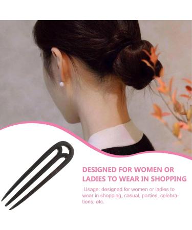 minkissy Ebony 3 Prong Hair Fork - U Shaped Hair Sticks Vintage Hairpin Hair Forks for Long Hair Wood Hair Clips Wood Hair Forks for Women Girls - Buy Online on GoSupps.com