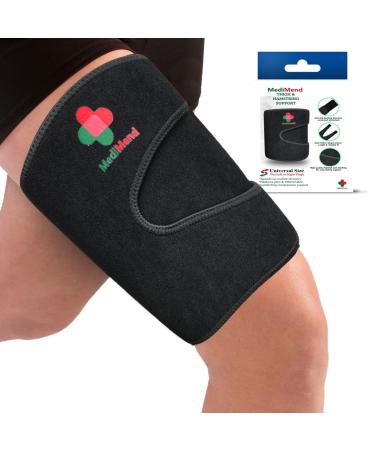 Adjustable Thigh Support Large Hamstring & Quad Pain Relief Men & Women - Sports & Medical Support - Pulled Muscle Compression Sleeve for Sprains & Strains