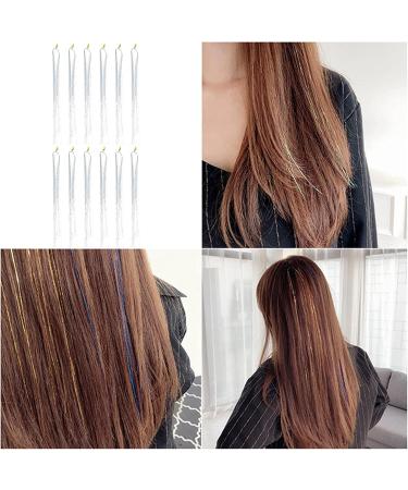 Hair Tinsel Strands Kit Colorful Glitter Bling Sparkly Hair Extension Shiny Hair Extension Tinsels Party Highlights Glitter Hairpieces Hair Accessories for Women Girls Party Cosplay(Silver) - Buy Online on GoSupps.com