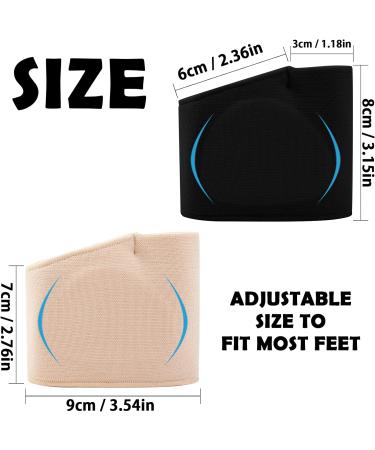 2 Pair Soft Gel Metatarsal Pads for Ball of Foot Pain Relief - Men & Women - Black & Beige - Buy Online on GoSupps.com
