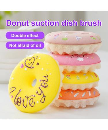 2/3/4PcsDish Sponge with Suction Cup Quick Drainage Cleaning Sponge Donut Sponge with Suction Cup Non-Scratch Quick Drainage Sponge C - Buy Online on GoSupps.com