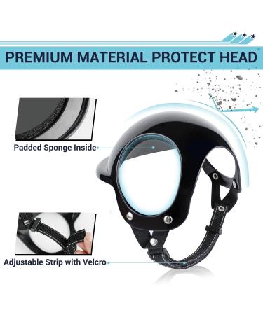 Namsan Anti-UV Dog Glasses & Pet Helmet - Windproof Eye Protection Sunglasses for Small/Medium Dogs - Cool Motorcycle Helmet Black - Buy Online on GoSupps.com