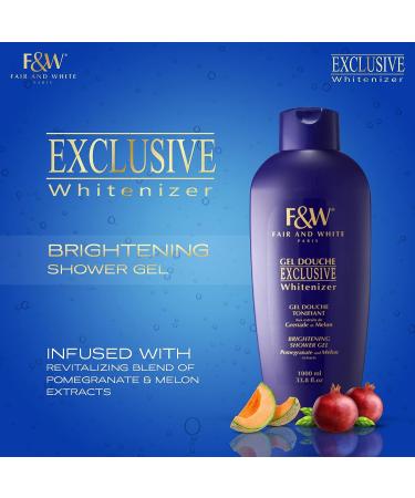 FAIR & WHITE Exclusive Skin Brightening Body Wash - 33.8 fl.oz - Daily Shower Gel for Uneven Skin Tone - with Pomegranate and Melon Extracts - Buy Online on GoSupps.com