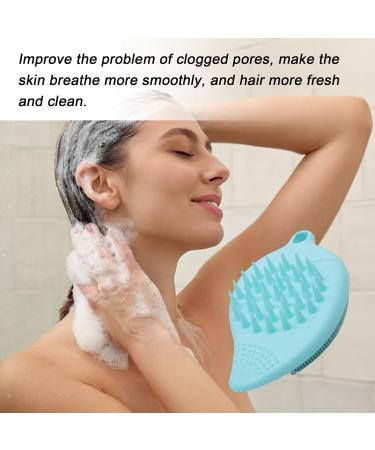 Facial Scrubber - Double Side Soft Silicone Facial Cleansing Brush - Manual Face Wash Brush for Deep Cleaning Scalp Brush for Women and Men Lake Blue - Buy Online on GoSupps.com