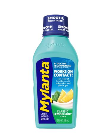 Mylanta Heartburn and Gas Relief Liquid Antacid Classic Flavor 12 Fluid Ounce *NEW* Classic Flavor