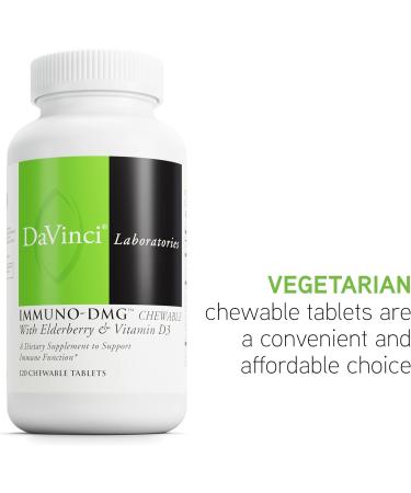 DAVINCI Labs Immuni-DMG Chewable with Elderberry and Vitamin D3 - Dietary Supplement to Support Cell and Immune Health* - with Vitamin C D3 E Black Elderberry DMG and More - 120 Chewable Tablets - Buy Online on GoSupps.com