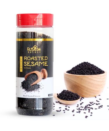 Fusion Select Roasted Black Sesame Seeds - Natural Toasted Sesame Seed - Crispy, Crunchy, Nutty Taste for Asian, Mediterranean & Middle Eastern Cuisine - Salad, Soup, Noodle & Sushi Topping - Buy Online on GoSupps.com