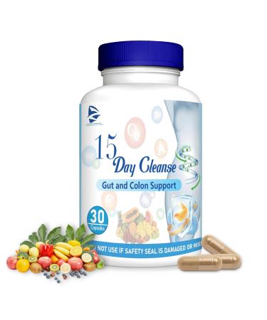 15 Day Gut Cleanse- Gut and Colon Support 15 Day Cleanse Bowel Dissolving Capsules 15 Dias Cleanse Pastillas Colon Cleansem Natural Slim Cleanse