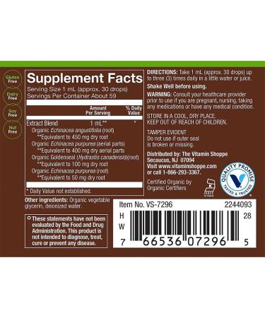 plnt Organic Liquid Echinacea & Goldenseal a Herbal Formula for Immune & Respiratory Health a Alcohol-Free (2 fl. oz.) - Buy Online on GoSupps.com