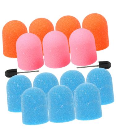 Ipetboom 3 Sets Nail Color Sand Cap Remover Caps Nail Drill Bit Caps Drill for Nails Professional Nail Polisher Sand Cap Nail Sanding Bit Nail Art Kit Manicure Inner Ring Plastic Suite