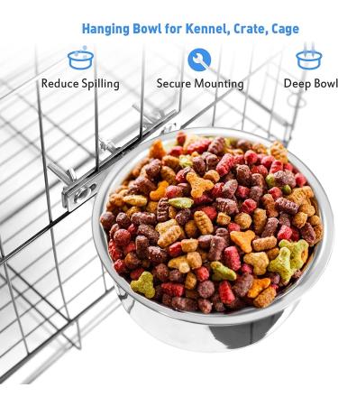 2 Pack Kennel Water Bowl for Cats & Small Dogs - No Spill Hanging Crate Bowl - 2 Cups (16oz) Feeder - Buy Online on GoSupps.com