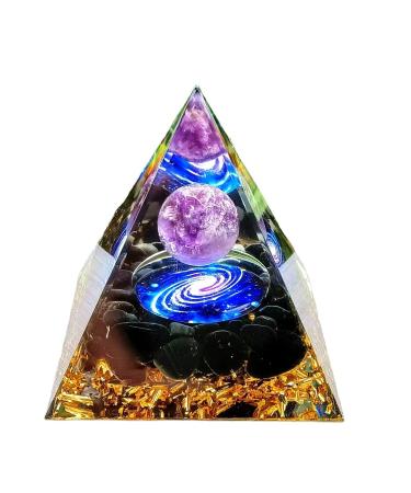 ycyingcheng Pyramid Ogan Crystal Energy Tower Nature Reiki Chakra Crushed Stone Negative Energy Remover Blessing Meditation Home Office Ornaments 6cm 47