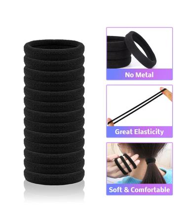 Buy Sularpek 20-Pack Black Hair Ties - 8mm Strong Stretch Cotton Rubber Bands for Girls & Women Perfect Ponytail Holders - Buy Online on GoSupps.com