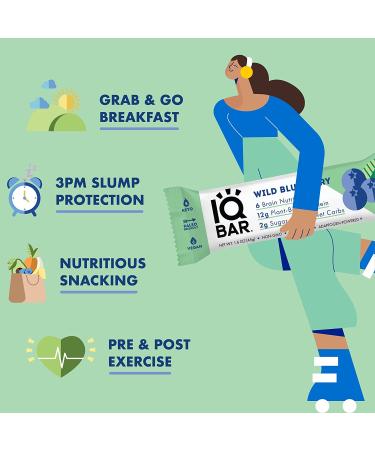 IQBAR Brain and Body Wild Blueberry Keto Protein Bars - 12-Count Energy Bars - Buy Online on GoSupps.com