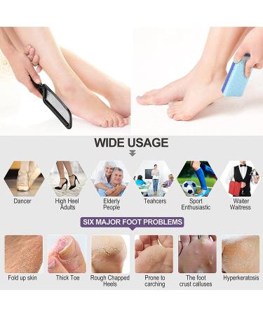 Professional Foot File Set - Portable Foot File with 4 Pack 2-in-1 Foot Pumices | Rust-Resistant Foot Scrubber for Rough Dead Skin Removal | Durable Foot Pedicure Kit for Callus & Wet/Dry Feet - Buy Online on GoSupps.com