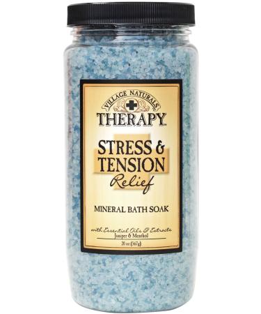 Village Naturals Mineral Bath Salts Soak  Relief for Joint and Muscle Pain Combining Epsom Salts  Juniper  Orange and Menthol Essential Oils and Extracts  20 ounces