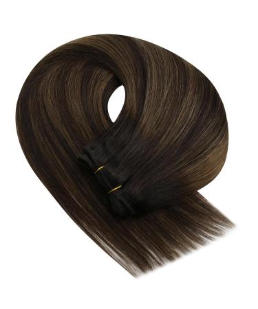 Youngsee 50 cm Real Hair Brown Extensions - Dark Brown Balayage Weft - 100g #2/2/6 - Premium Quality Hair Weave - Buy Online on GoSupps.com