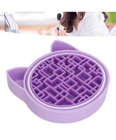 Makeup Brush Cleansing Mat & Bowl - Cat Shaped Skin Friendly Purple | Perfect for Daily Use & Various Brushes - Buy Online on GoSupps.com