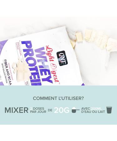 QNT Light Digest White Chocolate Whey Protein Powder with Whey Isolate Gluten Free High Fiber Low Sugar 500g 25 Servings Made in Belgium - Buy Online on GoSupps.com