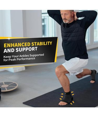 Cambivo Ankle Bandage (2 Pairs) | Support for Achilles Tendon Heel Spur Plantar Fasciitis & Sprains | Ideal for Sports & Everyday Use - Buy Online on GoSupps.com