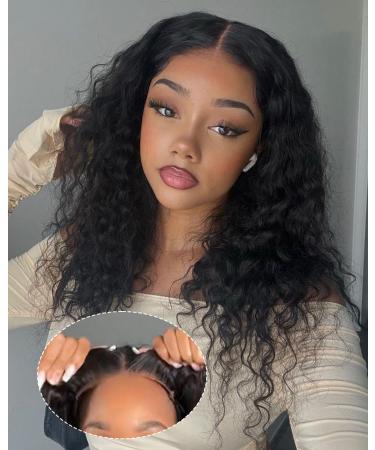 WEAR AND GO GLUEST WIG HUMAN WIG GLUEST WATE WAR WEAR AND GO WIGS YDDM 5x5 HD Lace 16 Inch Pre Plucked Pre Cut 180% Density Water Wow Human Hair Glueless Lace Wig Human Wave Wave Wow Wig 5x5 Natural Black Water Wave Wig - Buy Online on GoSupps.com