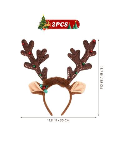 Lurrose Christmas Reindeer Head Straps - 2 Pieces Anti-Stirring Ear Straps with Bells - Perfect Party Hair Jewelry for Everyone - Buy Online on GoSupps.com