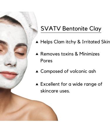 SVATV Bentonite Clay Powder Natural Face Packs and Face Mask Formulations Nourishes Exfoliants Soft & Glowing Skin and Detoxifies Face Mask Skin Care - 227g - Buy Online on GoSupps.com