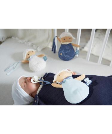 Kaloo Doux Sommeil - Plush Pacifier Bands & Sheep Holder for Babies - 15 cm Blue & White | International Shipping - Buy Online on GoSupps.com