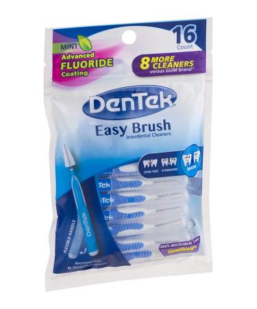 Dentek Easy Brush Interdental Cleaners - Wide Mint Flavor, 16 Count (Pack of 6) - Buy Online on GoSupps.com