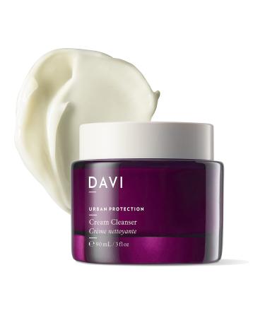 DAVI Cream Cleanser with Blue Light Protection | Hydrating Face Wash for Dry Skin | Anti-Aging Daily Face Cleanser for Women and Men | All Natural | Non-GMO | Paraben-Free | Cruelty-Free | 3 Fl Oz
