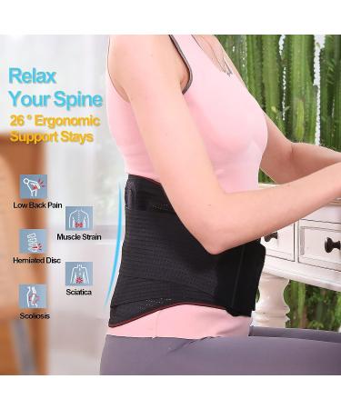 Hameisen Back Brace for Lower Back Pain Relief - Adjustable Support for Herniated Disc, Sciatica, Scoliosis - Lightweight & Breathable Mesh with Lumbar Pad - Men & Women (Size: M S/M) - Buy Online on GoSupps.com