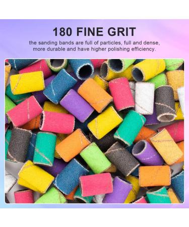 100 Pieces Professional Nail Sanding Bands for Drill Bits 180 Fine Grit Colorful Sanding Bands for Acrylic Nails Polishing Nail Accessories Manicure Tools ( Mixed Color) - Buy Online on GoSupps.com