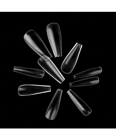 Ballerina Fullsize Clear Artificial Nail Tips - 500 Pieces for Perfect Nail Designs | International Shipping Available - Buy Online on GoSupps.com