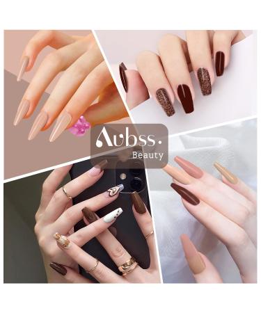 Aubss Fall Color Dip Powder Nail Kit - 8 Brown Dipping Powder Set for DIY Manicure - Buy Online on GoSupps.com