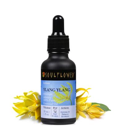 Soulflowe Organic Ylang Ylang Essential Oil (Cananga Oil) - for Hair Skin & Diffuser- 100% Pure Natural Premium Quality Vegan Cruelty Free 1 fl oz Ylang Ylang 1 Fl Oz (Pack of 1)