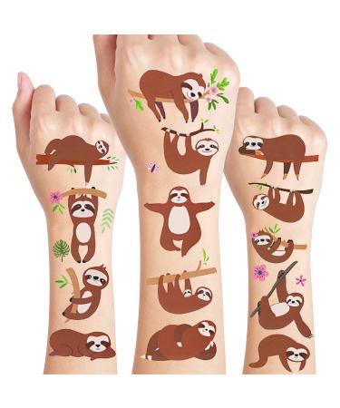 24 Sheets Sloth Temporary Tattoos  Birthday Decorations Sloth Party Favors