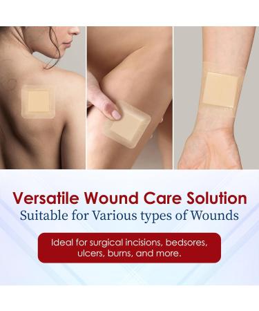 MEDca Silicone Foam Dressing w/ Adhesive Border - 3x3 Waterproof Bandages for Wounds (Pack of 10) - Highly Absorbent Bandage Care for Bed Sores Pressure Sores & Ulcers - Buy Online on GoSupps.com