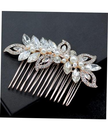 DOITOOL Goody Hair Womens Hair Accessories Pearl Hair Accessories Rhinestone Hair Accessories Gold Tiara Rhinestone Headpiece Bridal Headpieces for Wedding Gold Hair Clips Alloy Comb Bride - Buy Online on GoSupps.com