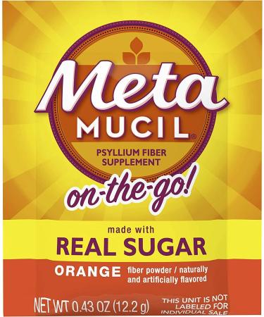 Metamucil On-the-Go Psyllium Husk Fiber Supplement 60 Packets - Orange Flavored 4-in-1 Fiber for Digestive Health - Buy Online on GoSupps.com